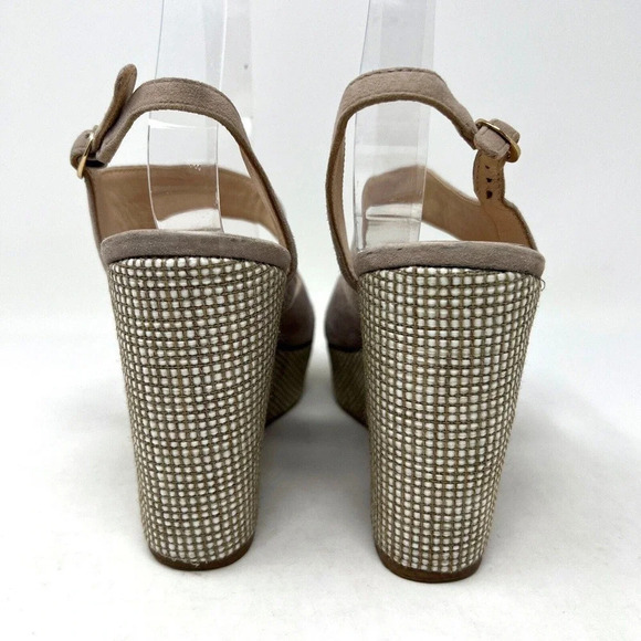 Sacha London Suede Leather Beige Wedge Platform Shoes Sandals Women’s Size 8.5 - Picture 8 of 11